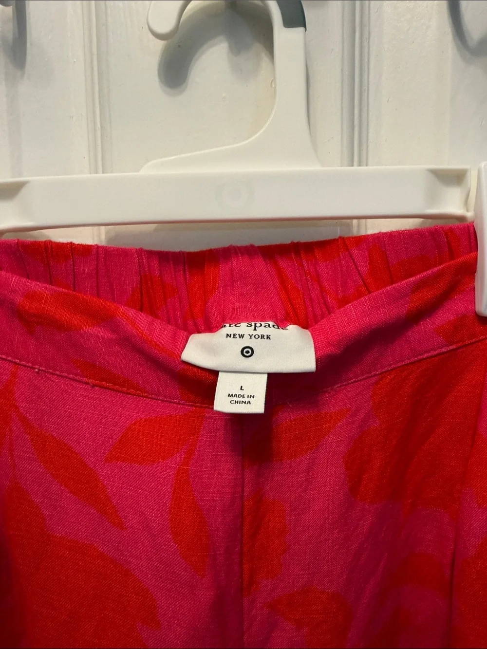 kate spade pink and red floral midi skirt